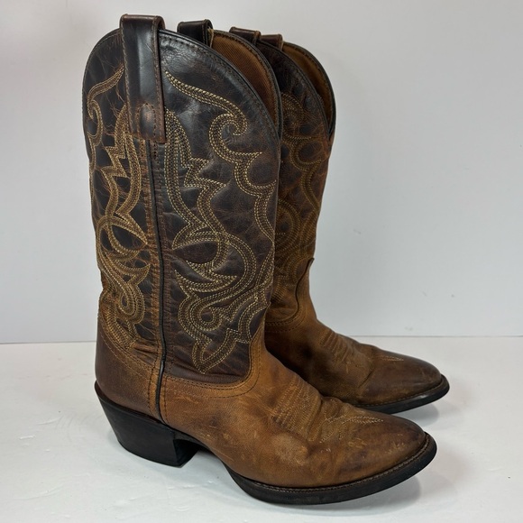 Laredo Maddie Western Boot Distressed Tan Womens Size 6M Cowgirl Embroidered - Picture 2 of 7
